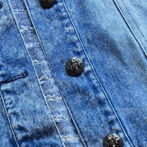 Miss Me Sweat Shirt Denim Jean Jacket Size L - Picture 11 of 13
